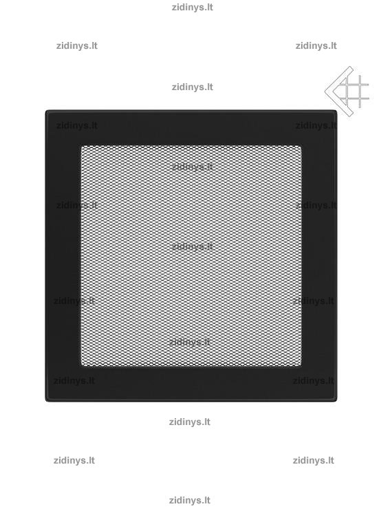 Židinio grotelės 22 x 22 juodos Židinio grotelės 22 x 22 juodos