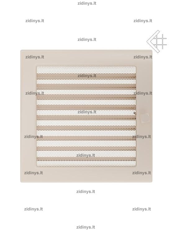 Židinio grotelės 22 x 22 kreminės su žaliuze Židinio grotelės 22 x 22 kreminės su žaliuze