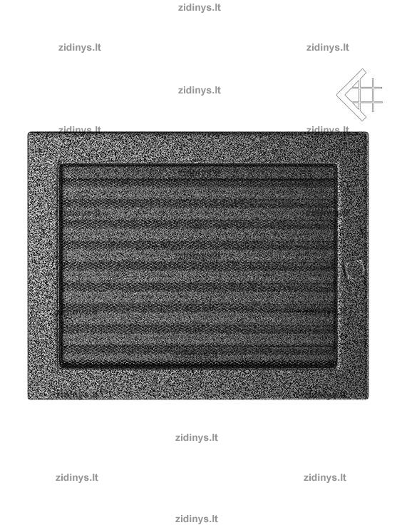 Židinio grotelės 22 x 30 juodai sidabrinės su žaliuze 1 Židinio grotelės 22 x 30 juodai sidabrinės su žaliuze 1