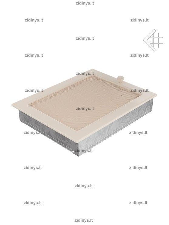 Židinio grotelės 22 x 30 kreminės su žaliuze 2 Židinio grotelės 22 x 30 kreminės su žaliuze 2