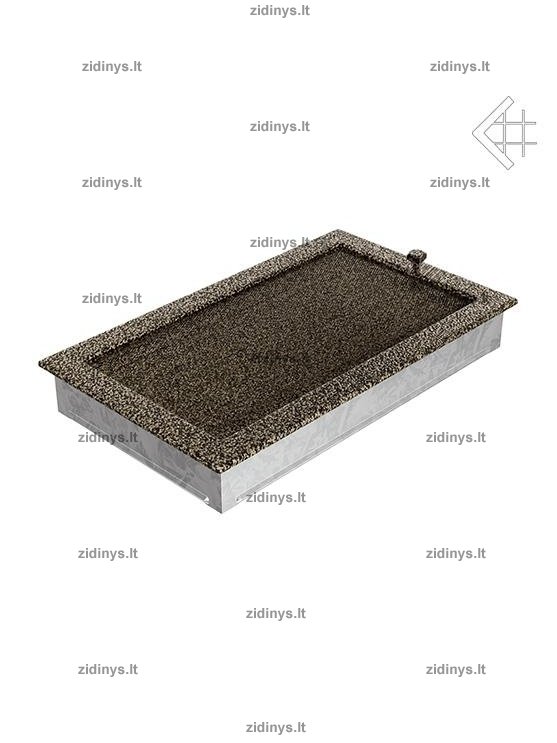 Židinio grotelės 22 x 37 juodai auksinės su žaliuze 2 Židinio grotelės 22 x 37 juodai auksinės su žaliuze 2
