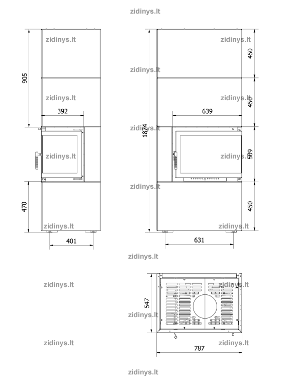 Židinys KRATKI Simple 8 P/BS Box baltas 4