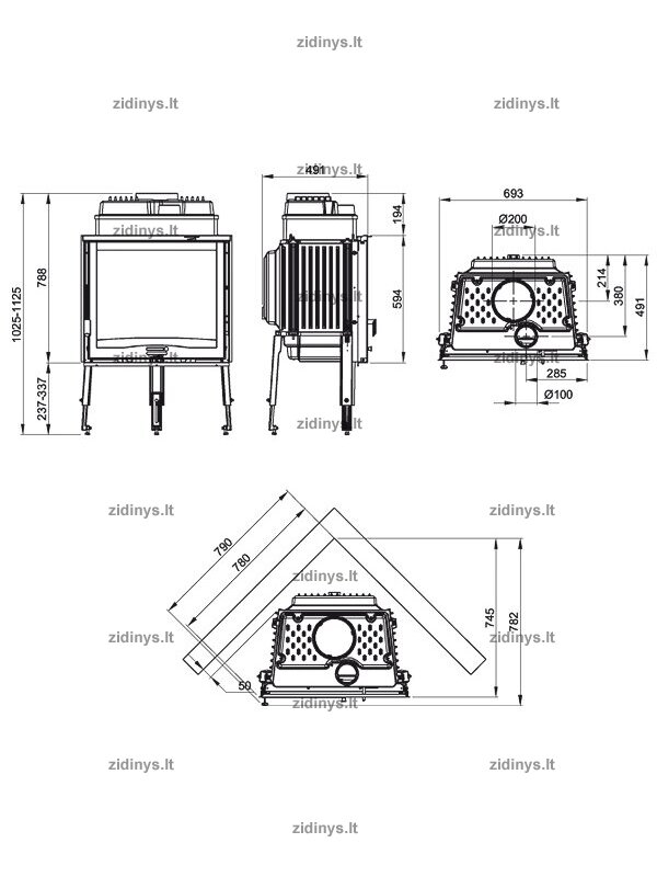 Židinys NORDICA Focolare 70 Piano 4