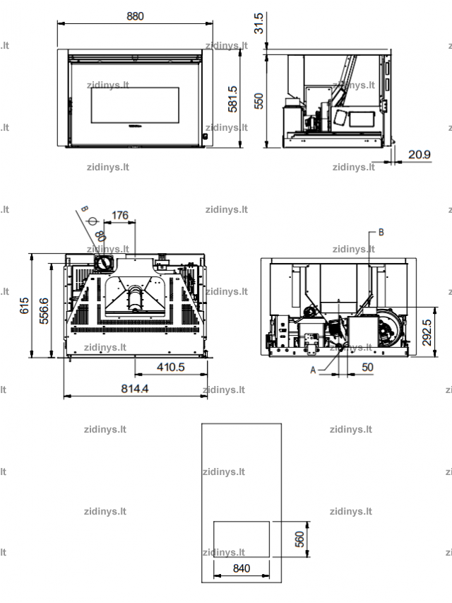 Židinio kapsulė EXTRAFLAME Comfort P85 1 Židinio kapsulė EXTRAFLAME Comfort P85 1