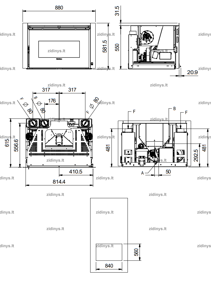 Židinio kapsulė EXTRAFLAME Comfort P85 Plus 1 Židinio kapsulė EXTRAFLAME Comfort P85 Plus 1