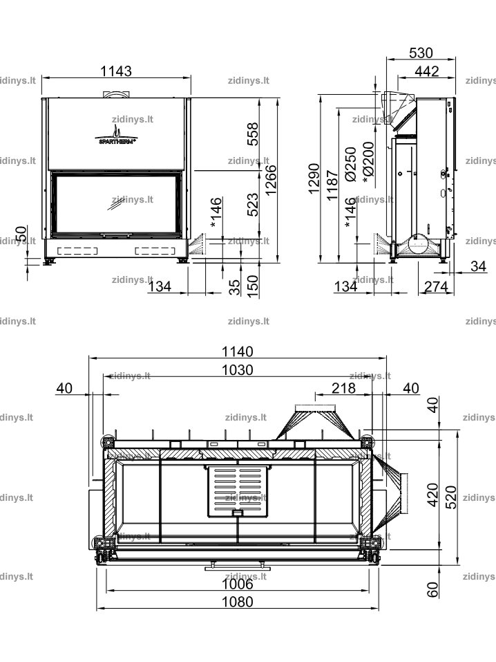 Židinio ugniakuras SPARTHERM Varia Bh-4S 1 Židinio ugniakuras SPARTHERM Varia Bh-4S 1