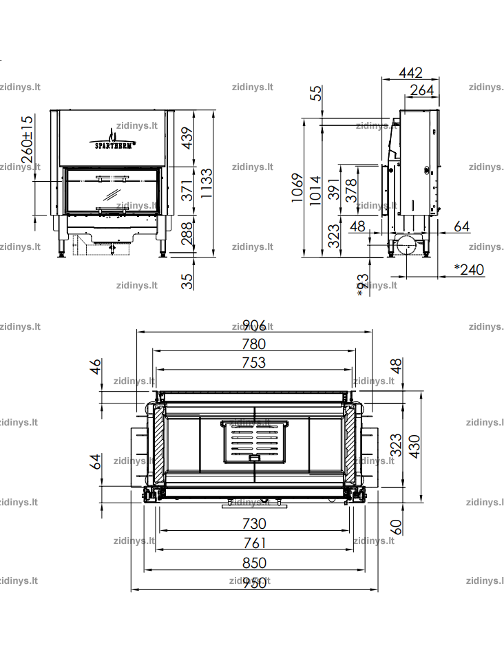 Židinio ugniakuras SPARTHERM Varia AS-FD37h-4S-2 1 Židinio ugniakuras SPARTHERM Varia AS-FD37h-4S-2 1