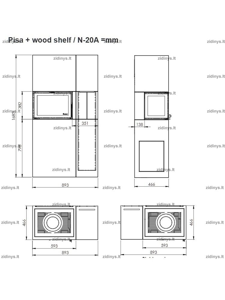 Židinys NORDPEIS Pisa 4 Židinys NORDPEIS Pisa 4