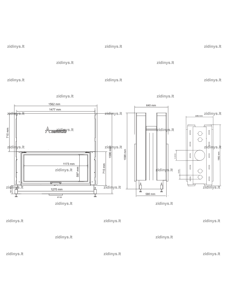 Židinys Acaminetti Flat W 120/60 1 Židinys Acaminetti Flat W 120/60 1