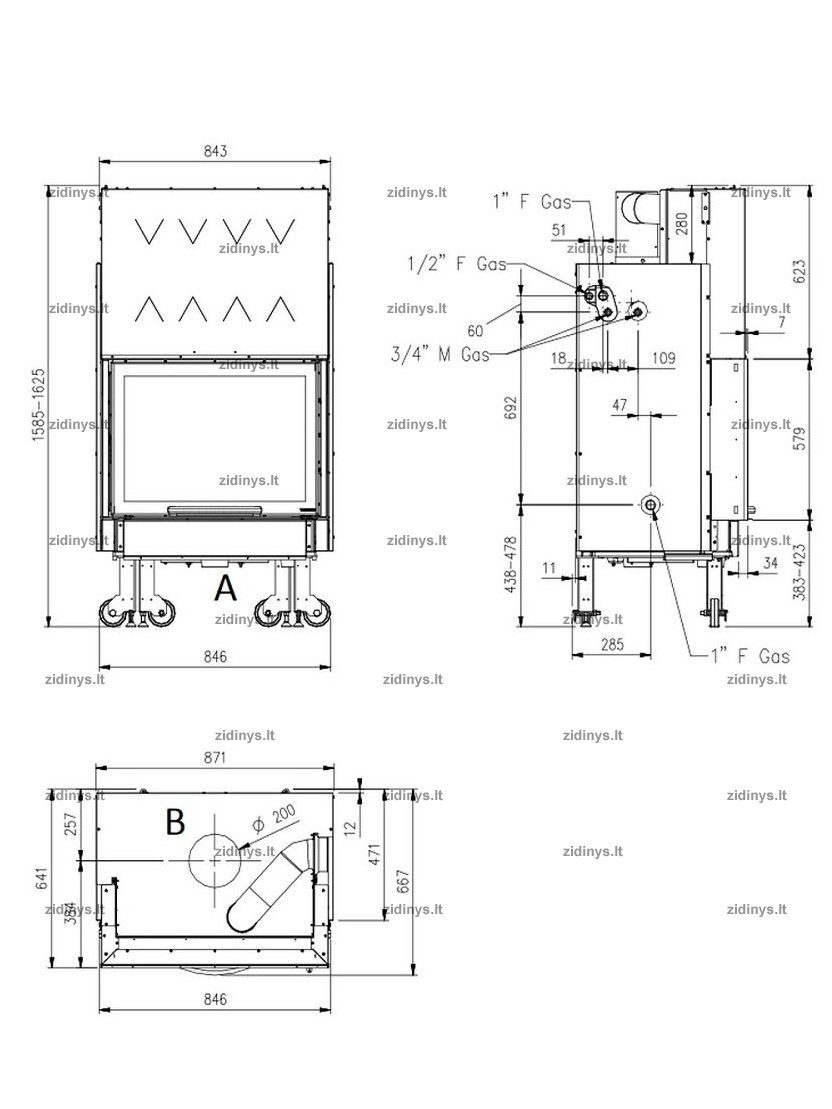 Židinys NORDICA TermoCamino WF Plus D.S.A. 1